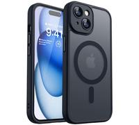 CANSHN Funda Magnética para iPhone 15 Plus, Compatible con MagSafe, [Protección Total de La Cámara], Carcasa Fondo Mate Translúcido 6.7 Pulgadas, Negro