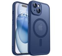 CANSHN Funda Magnética para iPhone 15 Plus, Compatible con MagSafe, [Protección Total de La Cámara], Carcasa Fondo Mate Translúcido 6.7 Pulgadas, Azul Oscuro
