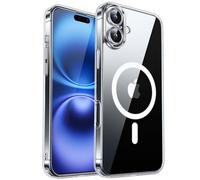 CANSHN Funda Magnética para iPhone 16 Plus(6.7 Pulgadas), Compatible con MagSafe, [Protección Total de La Cámara] Carcasa Teléfono Antigolpes,Transparente