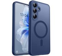 CANSHN Funda Magnética para Samsung Galaxy S25 Plus(6.7 Pulgadas), [Protección Total de La Cámara] Carcasa Fondo Mate Translúcido,Azul Oscuro
