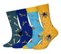 Cansok calcetines de Abeja Animal becerro la tripulación la novedad hombre 4 pares
