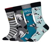 Cansok calcetines de Animal Panda becerro la tripulación la novedad hombre 4 pares