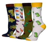 Cansok Regalos para calcetines de Dinosaurio animal becerro la tripulación la novedad de mujer calcetines 4 pares