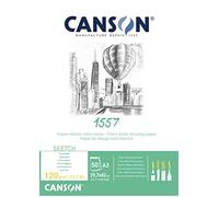 Canson-Infinity Bloc de dibujo 1557 A3 120 g Extra blanco 50 hojas encolado por el lado corto