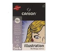 Canson Illustration Liso, Bloc encolado, A3, 12 hojas, 250 g
