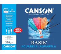 Papel acuarela basik canson din a4+ 370 gr pack de 6 hojas24 x 32 cm