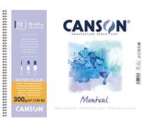 Canson Álbum Espiral Microperforado, 32x41 cm, 12 Hojas, Canson Montval, Grano Fino 300g