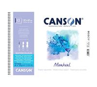 Canson Álbum Espiral Microperforado, 32x41 cm, 12 Hojas, Canson Montval Torchon, Grano Efecto Nube 270g