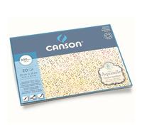 Canson Aquarelle - Bloc Encolado a 4 Lados, 23 x 31 cm, 20 Hojas, 60% Algodón, Grano Grueso, 300 g