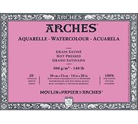 Canson Arches - Bloc encolado por los 4 lados, 36 x 51 cm, color blanco natural