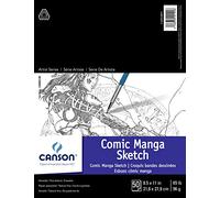 Canson Artist Series Comic Manga Bloc de Dibujo, 8.5" x 11", Cubierta Plegable, Papel, Negro, 50 Sheets (100510879)