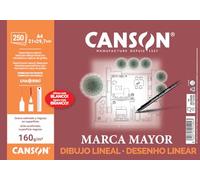 Papel Dibujo Lineal CANSON Marca Mayor Liso, Din-A4 160 gr., Caja x250 Hojas