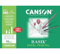 Canson-Infinity Papel vegetal Basik – técnico suave 90gsm translúcido – A3, 12 hojas
