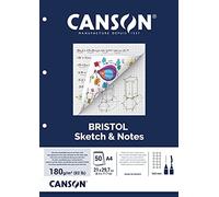 Canson Bloc encolado, dibujo infantil, taladrado, A4, 50 hojas, 180g, color blanco