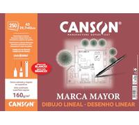 Canson Dibujo Lineal, Papel de dibujo blanco, Suave, 160gsm, Hoja, A3-29,7x42cm, Blanco, 250 Hojas