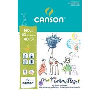 Canson Escolar Bloc Encolado, A3, 40 Hojas, Canson Primeros Dibujos 160g