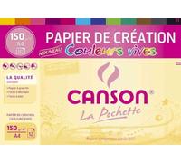 Canson, Funda de 12 hojas de cartulina A4 de 150g, colores vivos