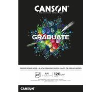 Canson Graduate Black Fino 120g Bloc Encolado A4 20H Negro
