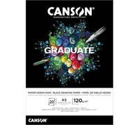 Canson Graduate Black Fino 120g Bloc Encolado A5 20H Negro