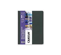 CANSON Graduate Book, Cuaderno de dibujo, Grano fino, 200gsm, Sketchbook tapa dura, 21,6x27,9cm, Blanco, 72 hojas