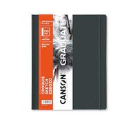CANSON Graduate Book, Cuaderno para bocetos, Grano suave, 120gsm, Tapa dura, 27,9x35,6cm, Blanco, 60 hojas