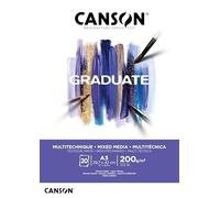 Canson Graduate Mix Media Bloc Encolado A3 20 hojas Fino 200g Blanco