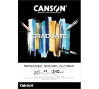 Canson Graduate Mix Media Bloc Encolado A3 20 hojas Negro Fino 240g, C31250P018