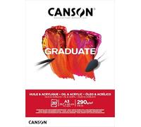 Canson Graduate Óleo & Acrílico Bloc Encolado A3 20H Fino 290g, Blanco
