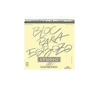 Canson Guarro Esbozo, Papel de boceto blanco, Grando ligero, 90gsm, Espiralados sobre el lado corto, A4-21x29,7cm, Blanco natural, 100 hojas