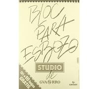Canson Guarro Esbozo, Papel de esbozar, Grando ligero, 90gsm, Espiralados sobre el lado corto, A3-29,7x42cm, Blanco natural, 100 hojas