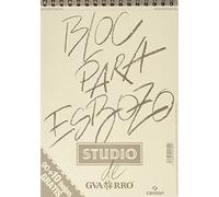 Canson Guarro Esbozo, Papel de esbozar, Grando ligero, 90gsm, Espiralados sobre el lado corto, A4-21x29,7cm, Blanco natural, 100 hojas