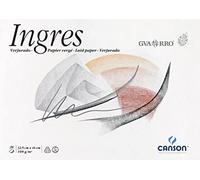 Canson Guarro Ingres, Papel Pastel, Verjurado, 108gsm, Encolados por el lado largo, 32,5x46cm, Blanco, 20 Hojas