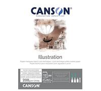 Canson Illustration Bloc Encolado A4 12 hojas Liso 200g