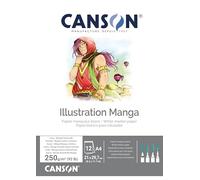 Canson-Infinity Papel Illustration Suave 250g A4 (21x29,7) Extra blanco Encolado lado corto 12 hojas