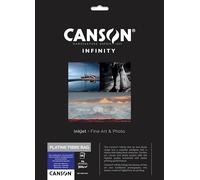 Canson Infinity Platine Fibre Rag, Papeles digitales ''Vintage'', Ultra suave y brillante, 310g, Hoja, A4-21x29,7cm, Blanco puro, 10 Hojas