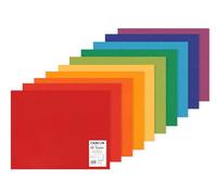 Canson Mi-Teintes, Papel de dibujo de color, Doble cara: Grano atenuado y grano fino, 160g, 50x65cm, Manipack, 10 colores brillantes, 10 Hojas
