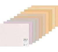 CANSON Mi-Teintes, Papel de dibujo de color, Doble cara: Grano atenuado y grano fino, 160g, 50x65cm, Manipack, 10 colores pastel, 10 Hojas