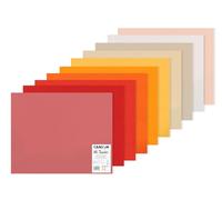 CANSON Mi-Teintes, Papel de dibujo de color, Doble cara: Grano atenuado y grano fino, 160g, 50x65cm, Manipack, 10 tonos cálidos, 10 Hojas