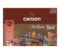 Canson Mi-Teintes Touch Microabrasivo 350g Surtido Bloc Encolado A3, 12 hojas
