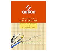 Canson-Infinity Bloc encolado milimetrado A4, 50 hojas, 90 g Sepia