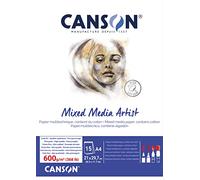 Canson Mix Media Artist Bloc Encolado A4 15 hojas 10% Fino 600g