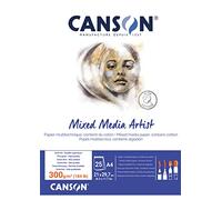Canson Mix Media Artist Bloc Encolado A4 25 hojas 10% Fino 300g