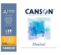Canson-Infinity Papel de acuarela Montval 300 g Prensado en frío 19x24 cm Blanco 12 hojas