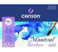 Canson Montval - Papel para acuarela (270gsm, 36 x 48 cm)