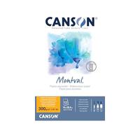 Canson Montval, Papel para acuarela, Grano Fino, 300g, Hoja, 16x28,4cm, Blanco Natural