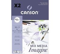 Canson OFITURIA Imagine 200g A2 Bloc Encolado, 50 Hojas, 42cm x 59.4cm, Caja de 2