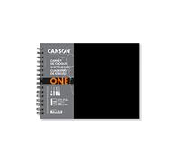 Canson One Art Book, Cuaderno de dibujo, Grano fino, 100gsm, Cuaderno espiralado, Tapa dura, 27,9x21,6cm, Blanco, 160 hojas