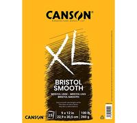 Canson Papel Bristol de la serie XL, bloc plegable, 9 x 12 pulgadas, 25 hojas (260 g), papel de artista para adultos y estudiantes, marcadores, bolígrafo y tinta