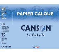 Canson Pochette papel calco satinado 12 hojas 70 g 24 x 32 cm translúcido