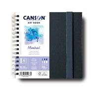 Canson Professional Book, Papel Acuarela, Grano Fino, 300g, Cuaderno Espiral, 20x20cm, Blanco, 24 hojas